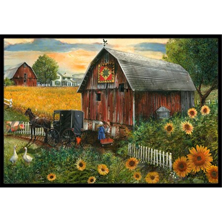 Jensendistributionservices Sunflower Country Paradise Barn Indoor & Outdoor Mat, 18 x 27 in. MI2556459